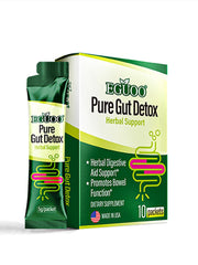 EGUOO Pure Gut Detox packaging showing convenient daily sachets for easy detox