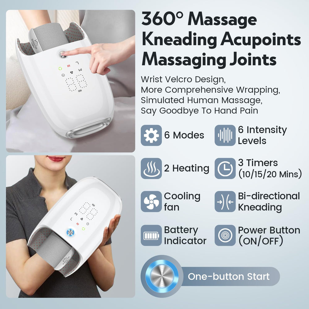 Ehightop hand massager cordless design allows flexible use anywhere.