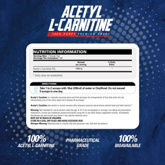 EHP Labs Acetyl L Carnitine powder serving scoop illustrating easy daily dosing.