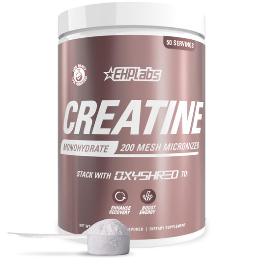 EHP Labs CREA-8 bottle front showing unflavored creatine for stronger workouts