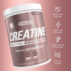 Close-up label highlighting 100% pure creatine monohydrate
