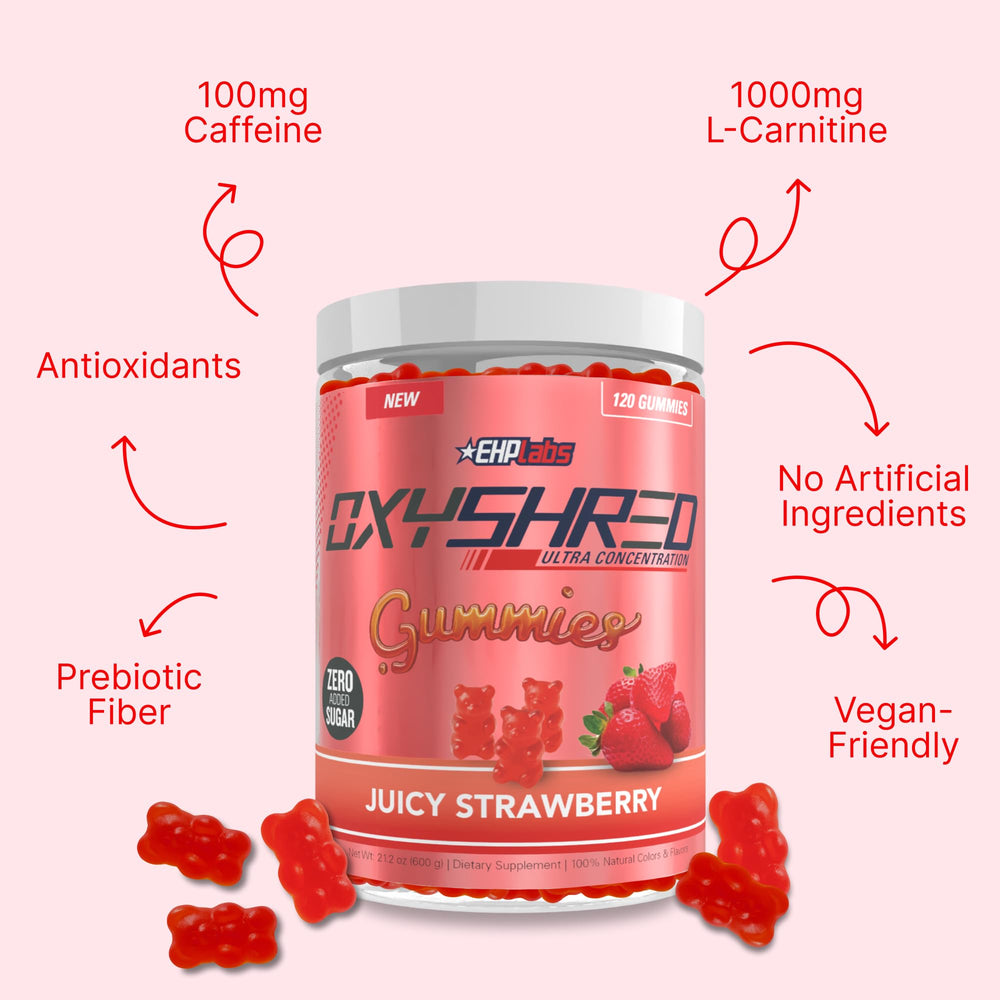 EHP Labs OxyShred Gummies with L-Carnitine supporting active training