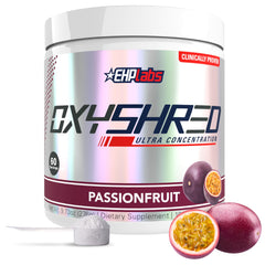 EHP Labs OxyShred passionfruit bottle energizing workouts
