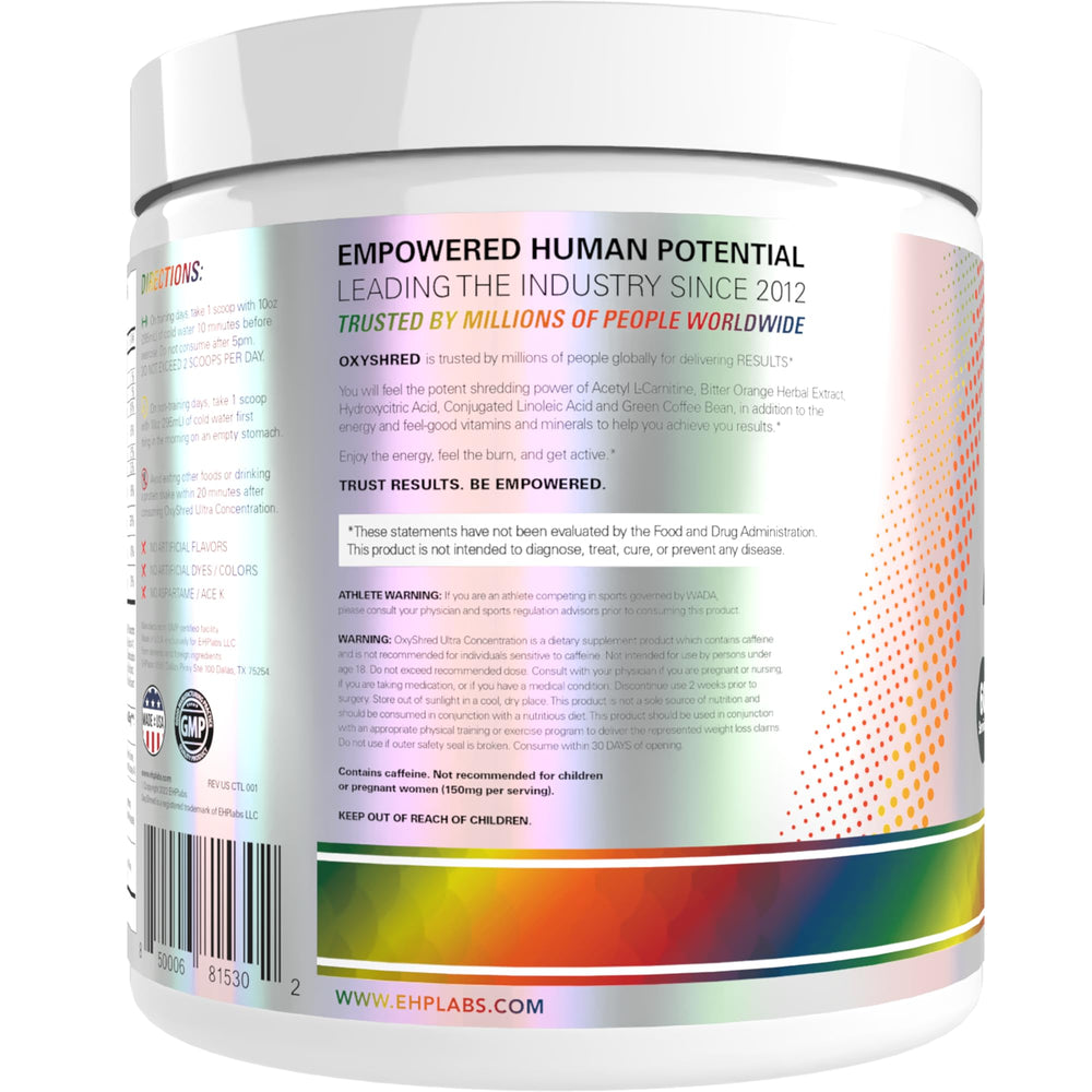 EHP Labs OxyShred gummy snake close-up of label and branding.
