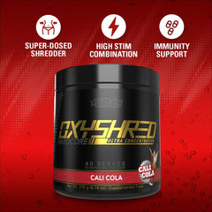 EHP Labs OxyShred Hardcore mixing in water shown for quick hydration