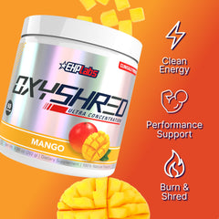 EHP Labs OxyShred powder dissolving in water for a clean energy lift
