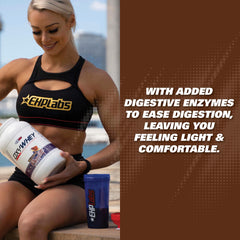 EHP Labs OxyWhey close up of digestive enzymes signals easier digestion