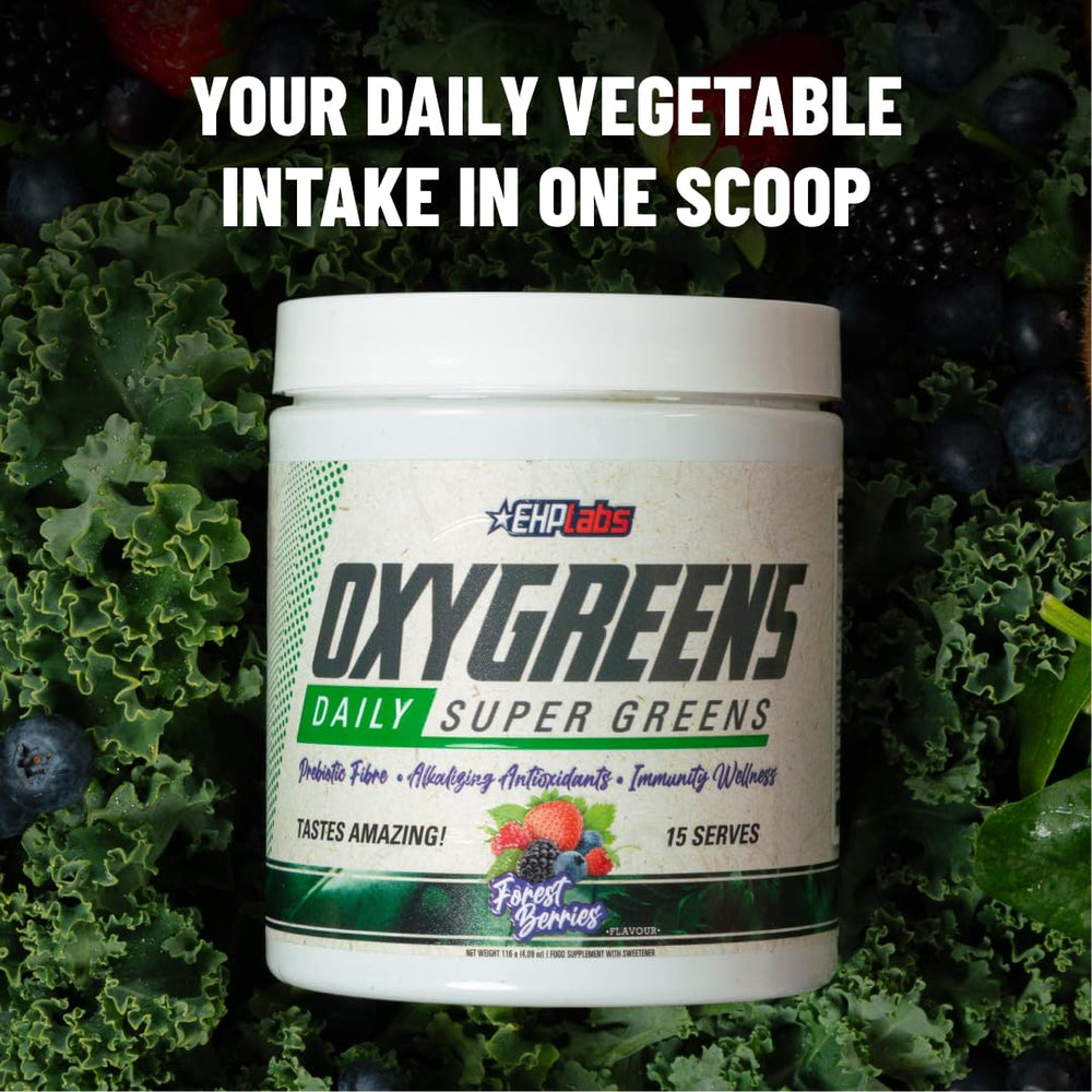 Scoop beside a glass symbolizing quick daily greens routine.