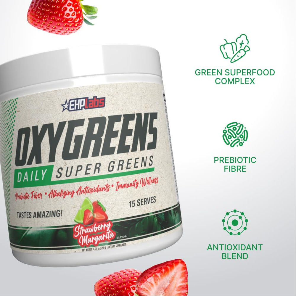 Spoon scooping OxyGreens powder for a simple daily serving