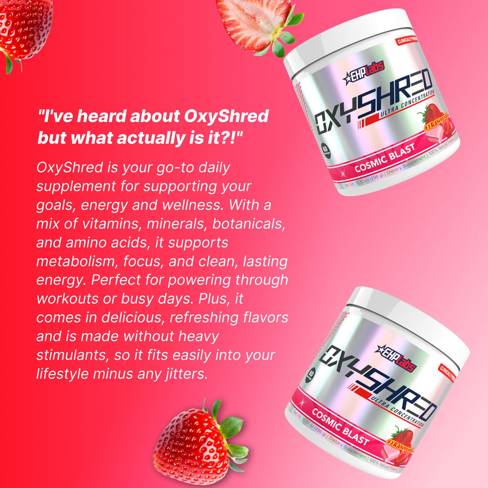 L Glutamine imagery beside OxyShred for recovery use.