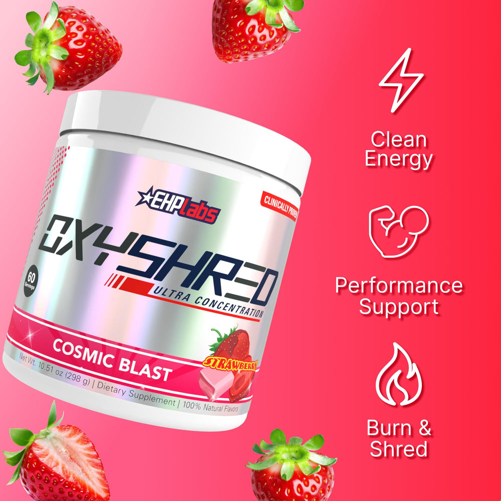 Green coffee bean extract highlight on OxyShred label.