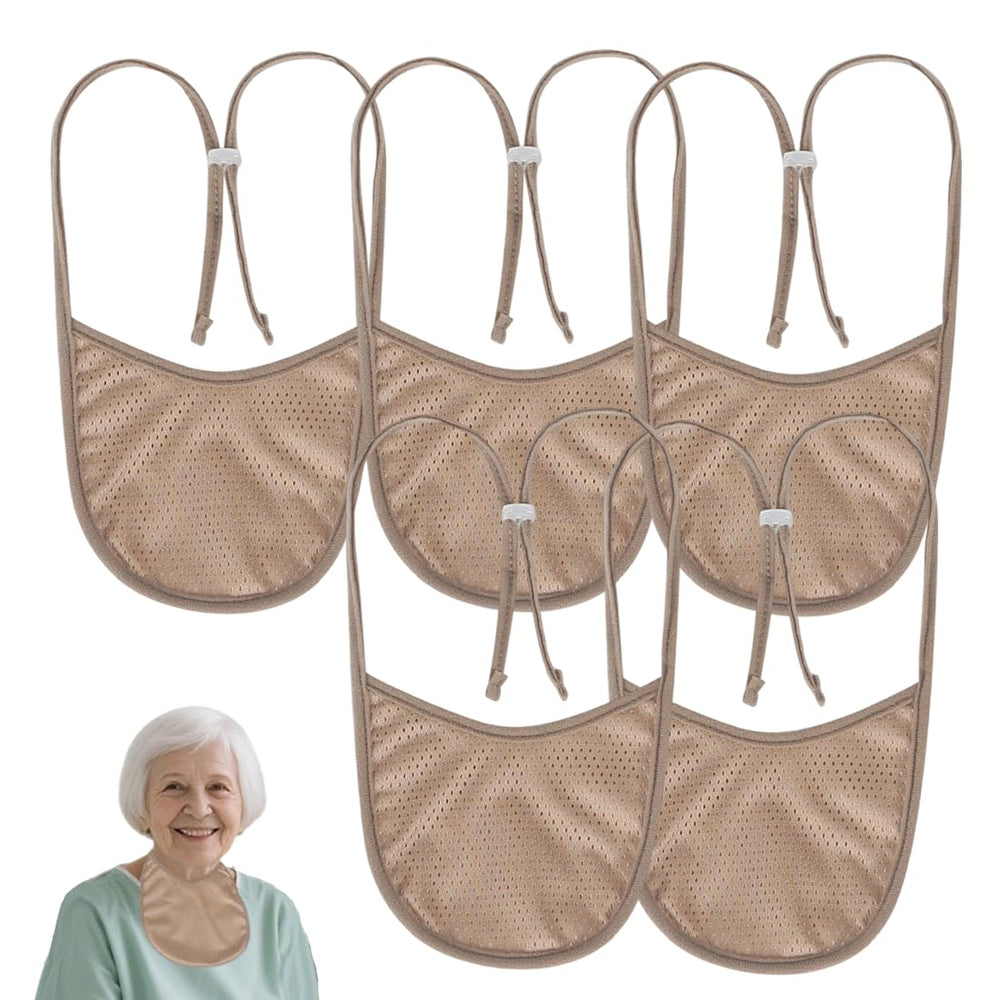 EHUELDER breathable tracheostomy cover with mesh exterior protects the stoma during daily wear.