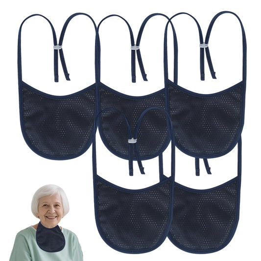 EHUELDER breathable tracheostomy cover navy 5-pack large protects stoma during daily activities