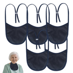 EHUELDER breathable tracheostomy cover navy 5-pack large protects stoma during daily activities