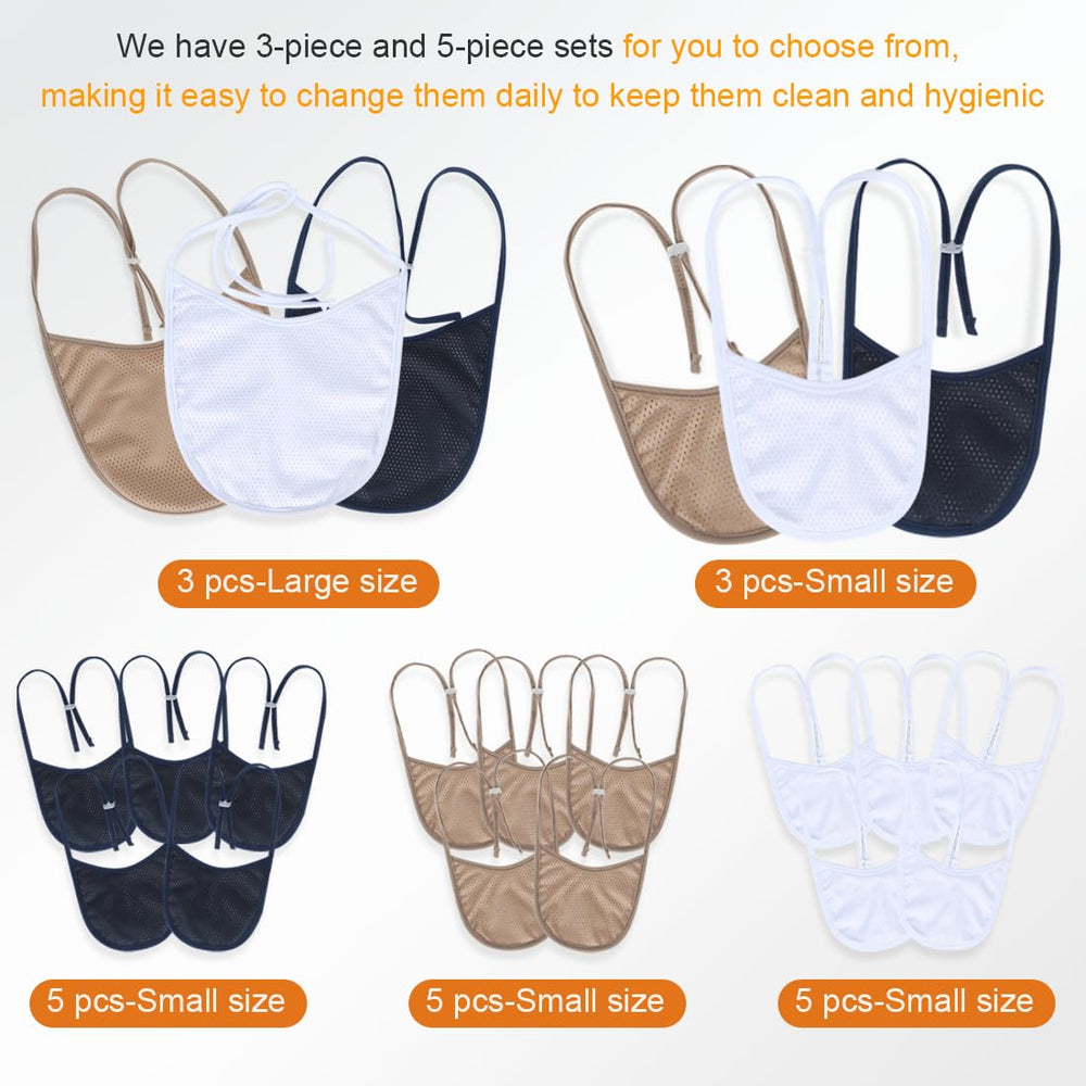 EHUSPU tracheostomy cover worn around the neck helps shield the area.
