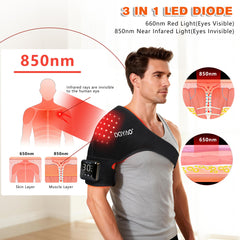 Eicolorte shoulder wrap back view showing adjustable strap for secure, comfortable fit.