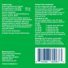 Closeup of SnipCaps capsules showing the omega-3 supplement.
