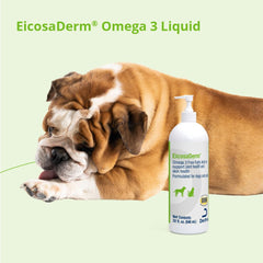 Amber bottle design of EicosaDerm Omega 3 preserves freshness