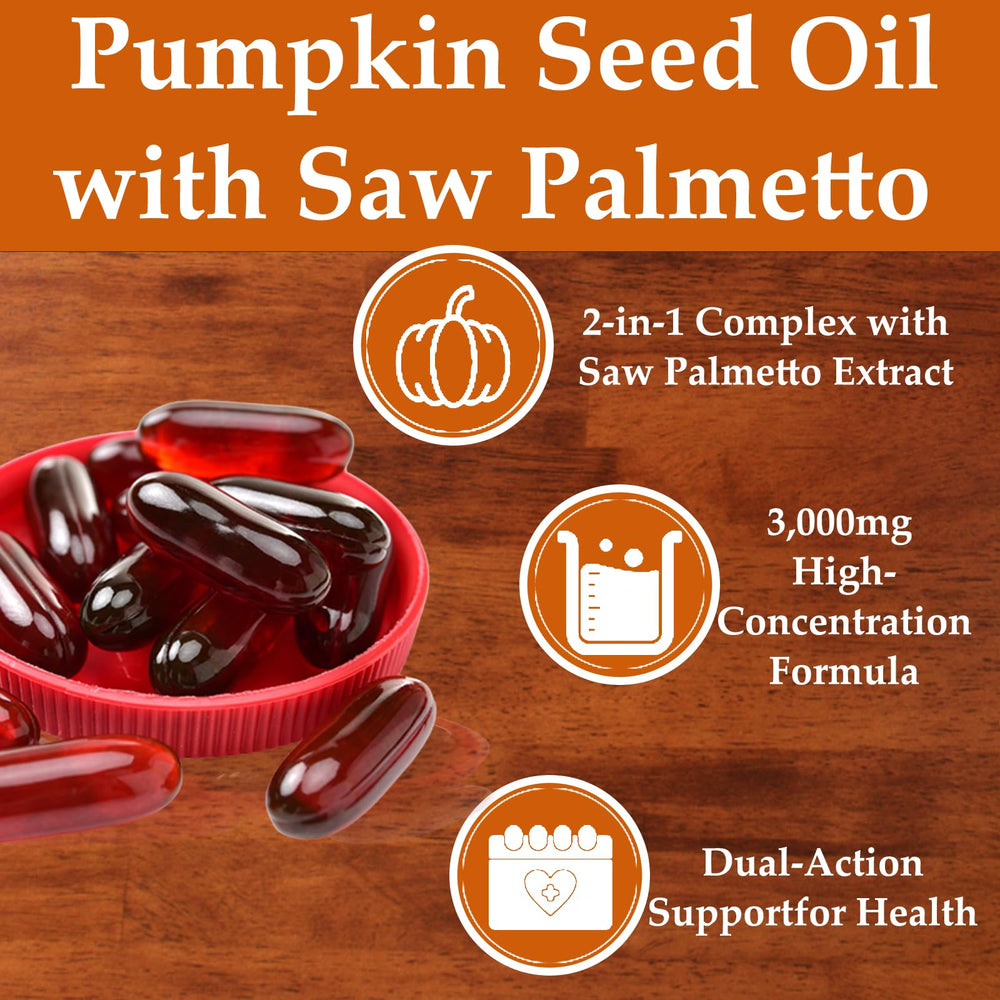 EILTEAU saw palmetto extract beside pumpkin seed oil, 2-in-1 pairing