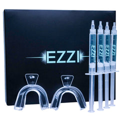 EZZI teeth whitening kit box shows packaging and ease of at-home whitening