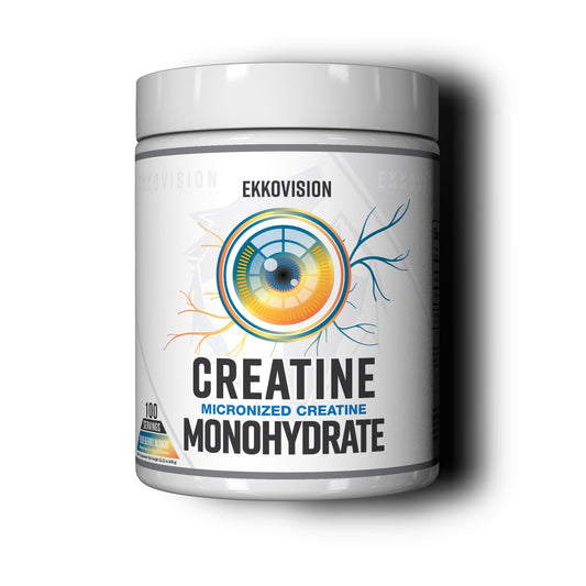 Ekkovision Creatine Monohydrate Powder in Blueberry Mango for smooth mixing and daily energy support.