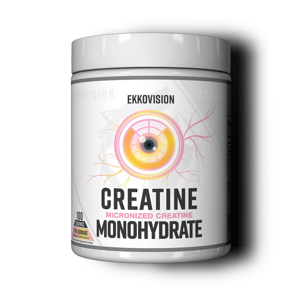 Ekkovision Creatine Monohydrate Pink Lemonade bottle for easy daily use