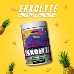 Ekkovision Ekkolyte label closeup shows mineral blend benefits.