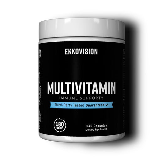 Ekkovision Multivitamin bottle on display for daily wellness support
