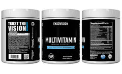 Ekkovision Multivitamin label featuring D3, K2, Zinc and Selenium for balanced nutrition