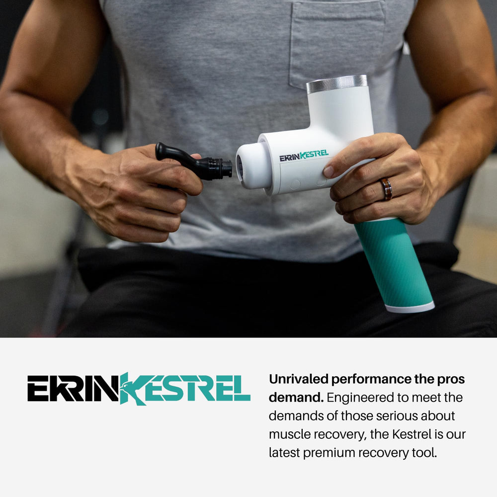 Kestrel scroll wheel enables quick speed changes for tailored massage.