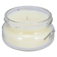 Elanze Designs Tyler Candle 11oz jar on shelf showcases decorative lighting potential.