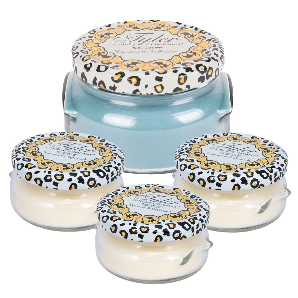 Elanze Designs Resort 11 oz candle on display for tropical ambiance.