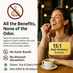 Elare non-GMO gluten-free garlic supplement for clean-label routines.