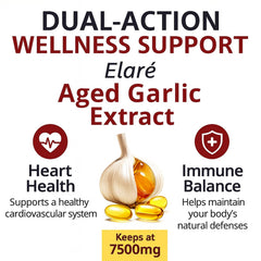 Elare organic garlic bulbs indicate premium sourcing for the supplement.