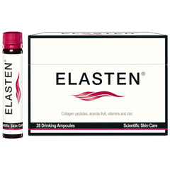 Elasten collagen ampoules bottle close-up for a daily radiant skin routine.