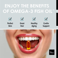 Elavonne Norway Pure Omega-3 bottle closeup showing clean, triple distilled quality