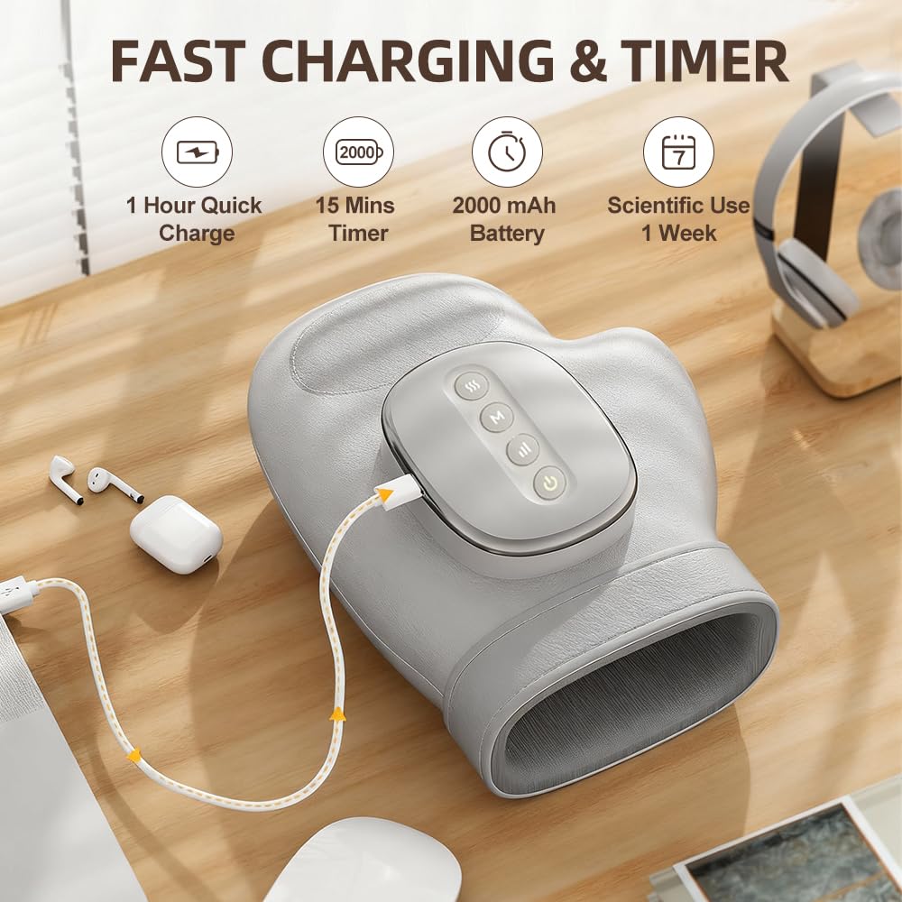 EldHilfe massager with 2000mAh battery offering extended use between charges