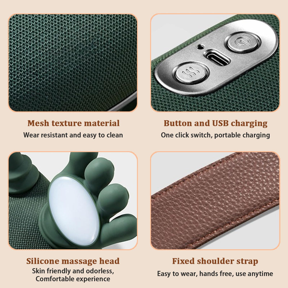Electric Shiatsu Neck Shoulder Massager rechargeable battery supports long portable sessions
