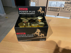 Elestoria Power Plus bottle closeup-label emphasizes premium ginseng ingredients.