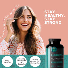 Close-up of Eleva Monolaurin capsules for easy daily intake