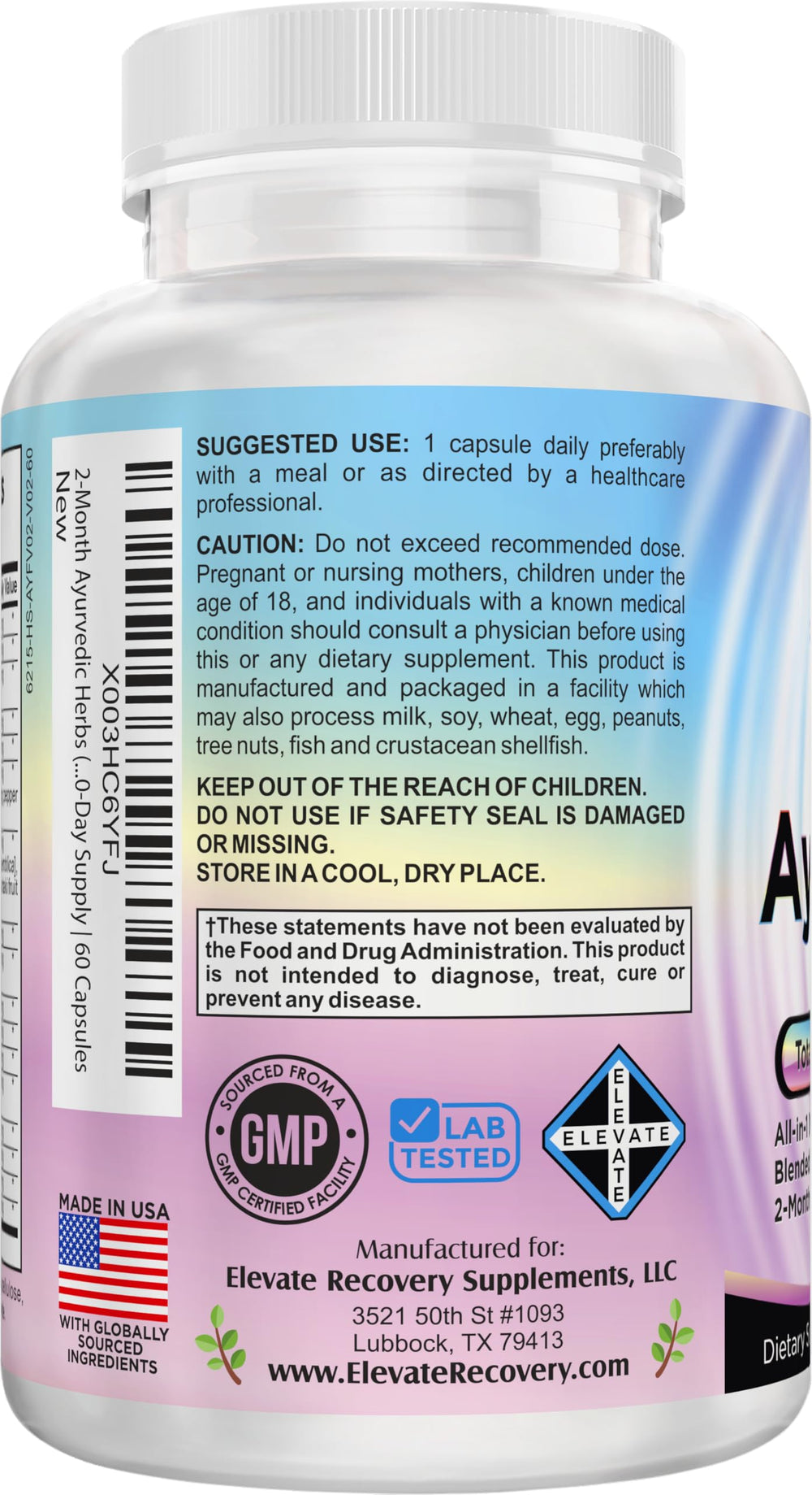 Elevate ashwagandha-turmeric capsules close-up highlighting balance