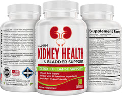 Elevate Kidney & Bladder Support ingredient panel close-up showing blends for urinary wellness.