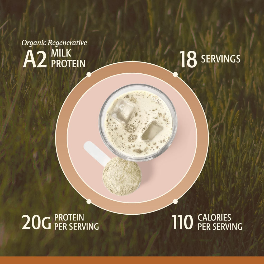Elevate Organic Women’s Whey Protein Powder in glass with a creamy post-workout drink.