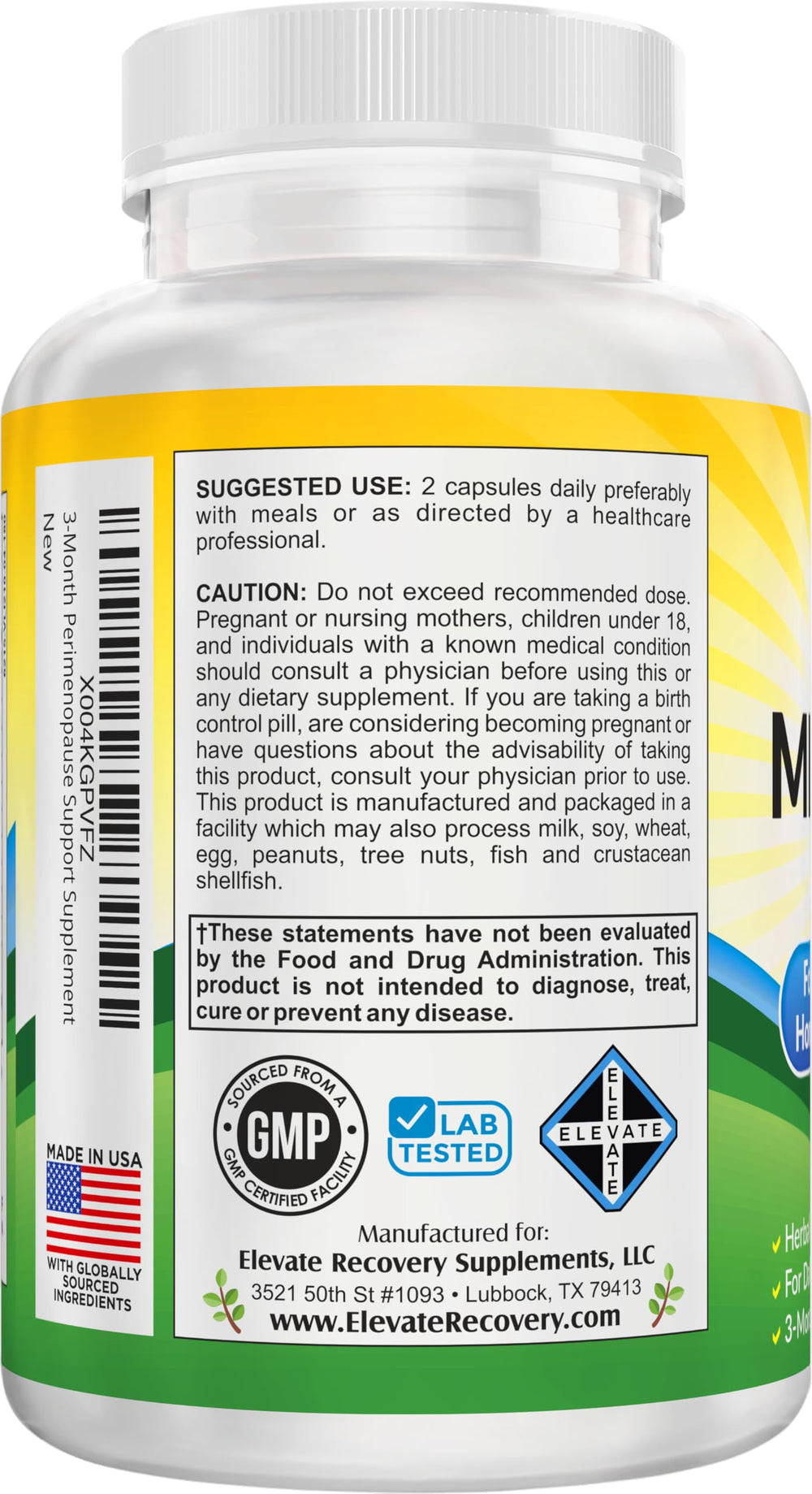 Elevate Recovery herbal blend capsules for convenient daily support