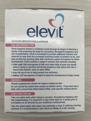 Elevit bottle and label in a wellness scene suggesting daily prenatal use.