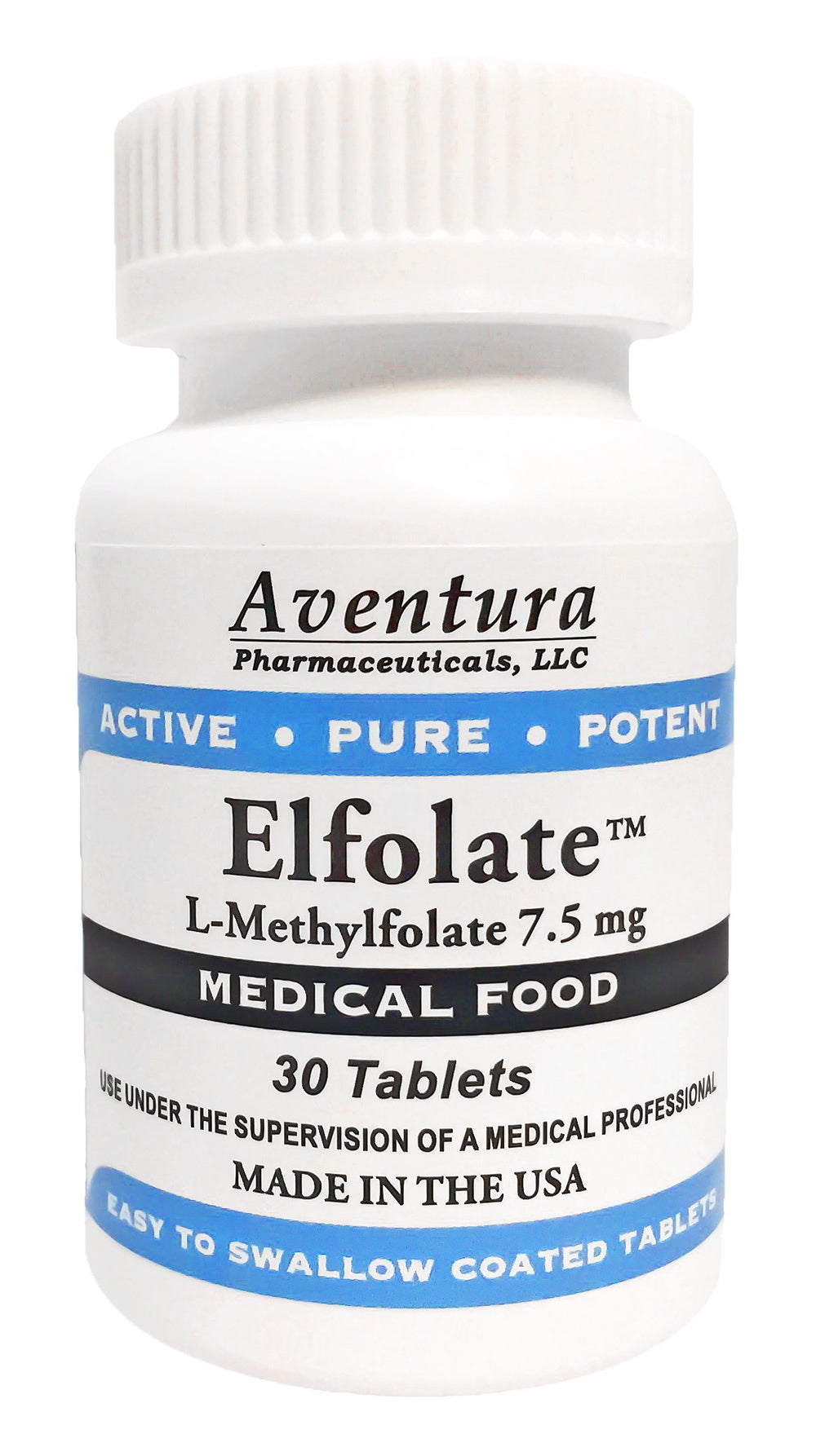 ELFOLATE bottle front view highlighting professional-strength L-Methylfolate for daily use
