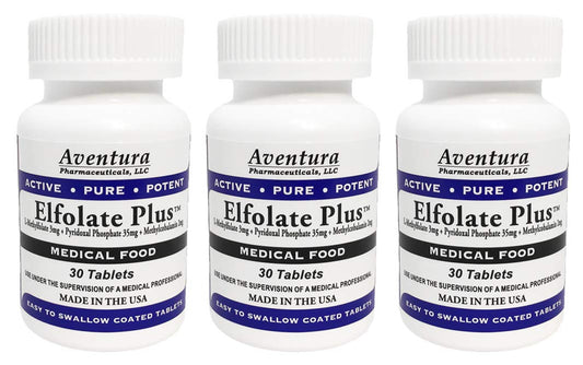 ELFOLATE Plus 3mg bottle front view for daily methylfolate support.