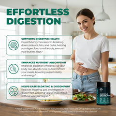 ELICORE Digestive Enzyme Pro Blend capsules close-up, gluten-free and vegan-friendly.