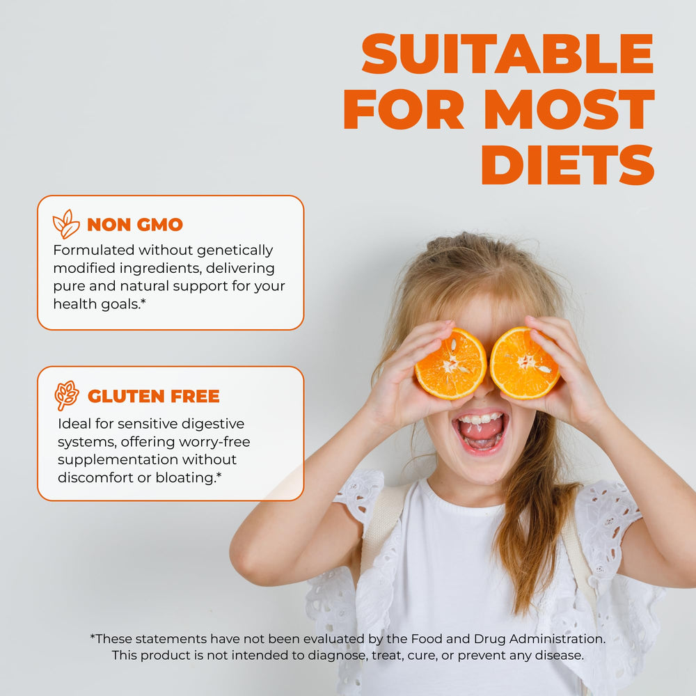 ELICORE Kids Omega 3 Gummies natural orange flavor close view.