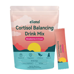 Elional Cortisol Drink Mix packaging shown for daily calm and focus.